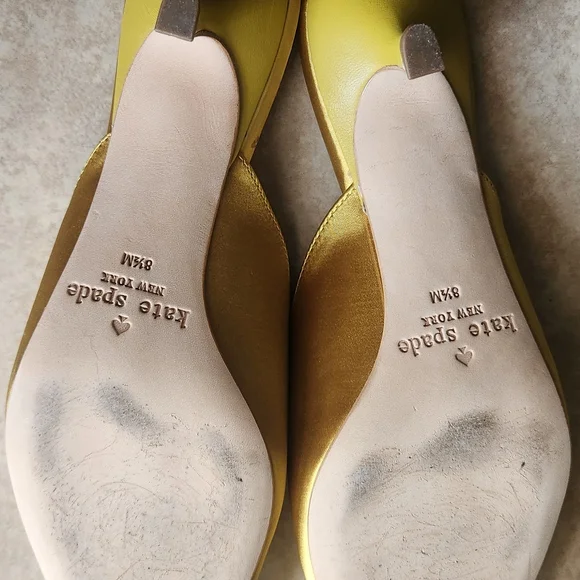 kate spade Darlene Gold Embellished Slip-On Mules with Crystal Brooch - Picture 5 of 11